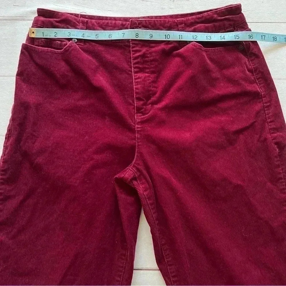 Coldwater Creek Womens burgundy red corduroy pants Size 8 - Picture 11 of 12